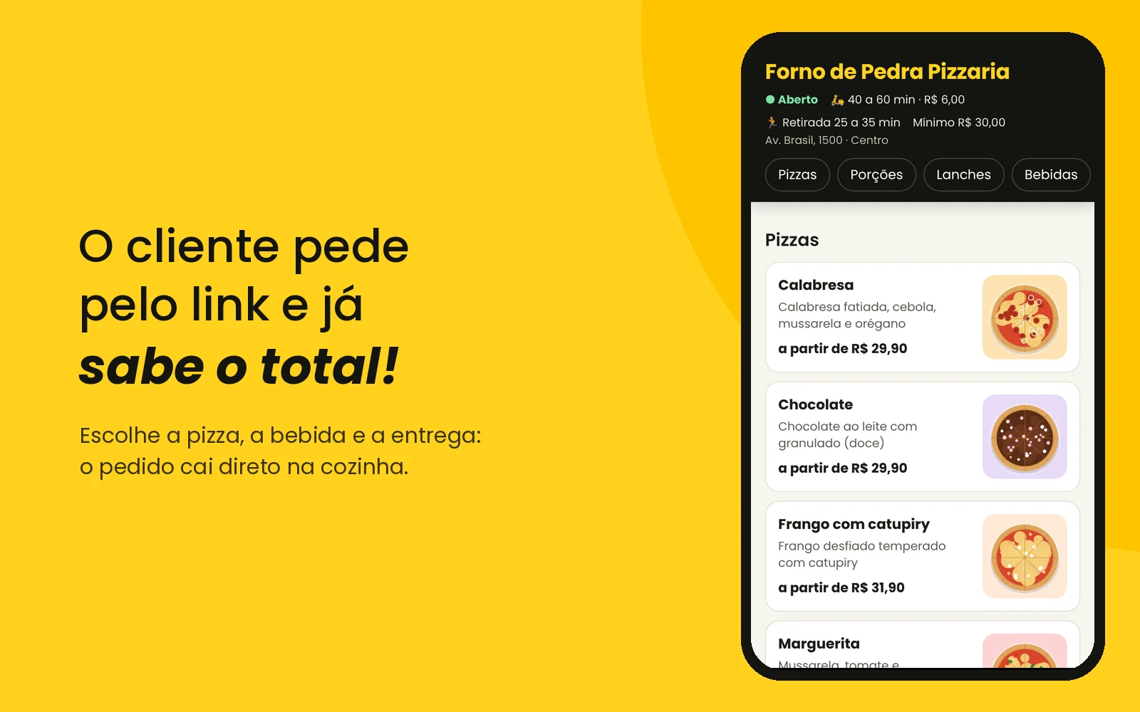 Cardápio digital por link: o cliente pede e já vê o total